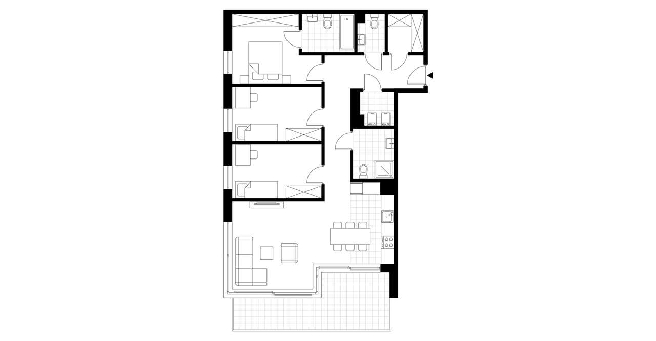 4-pokojowe mieszkanie 96m2 + balkon - Pełny obrazek: 3/8