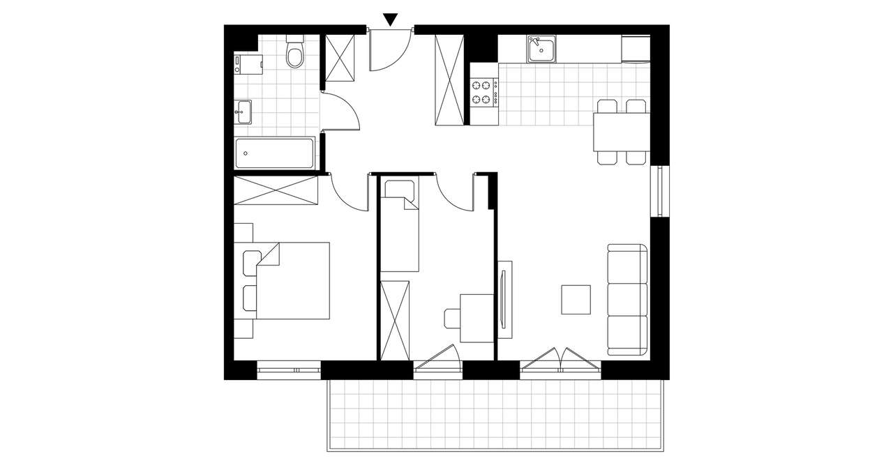 3-pokojowe mieszkanie 57m2 + balkon Bezpośrednio - Pełny obrazek: 3/8