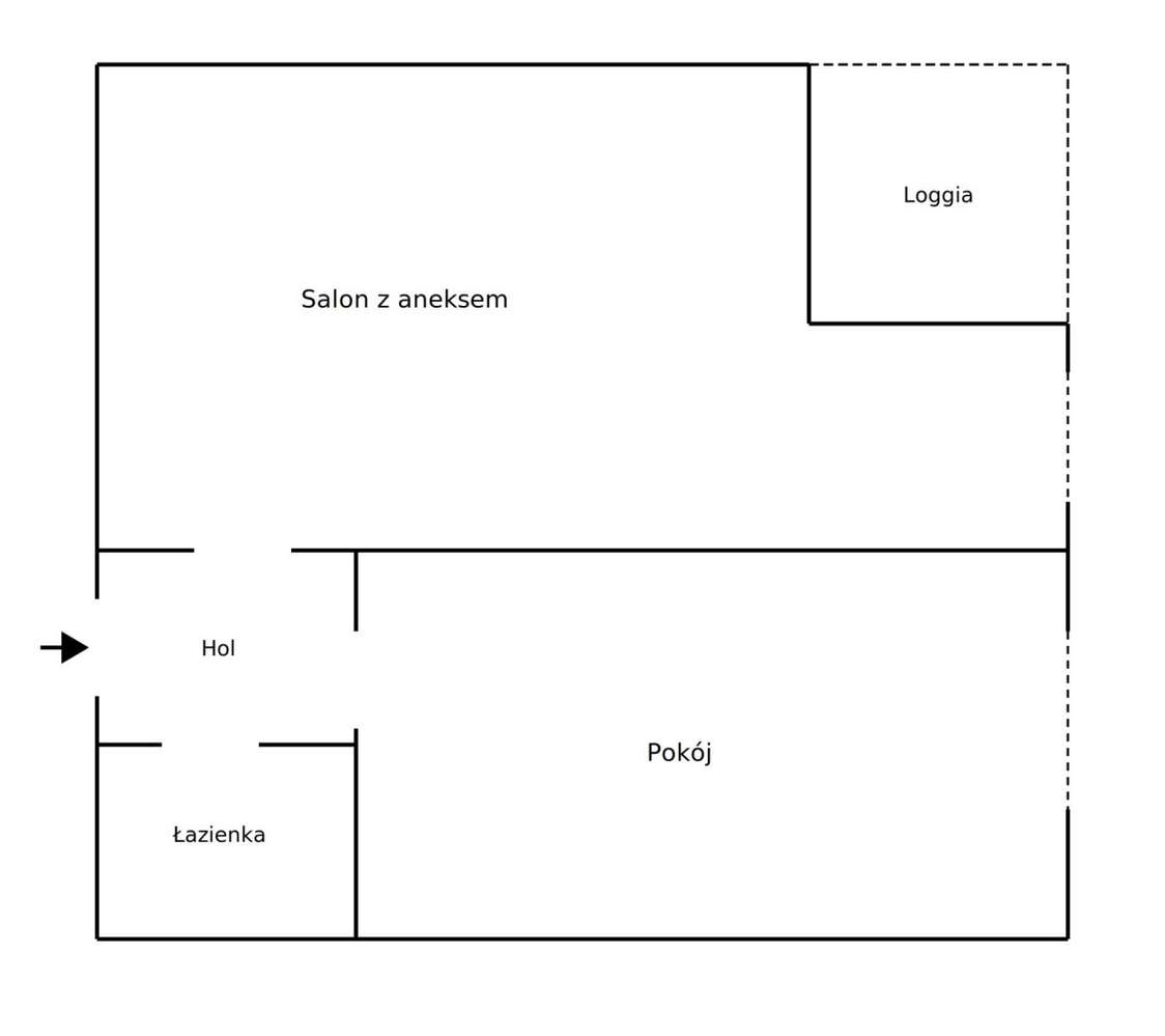 Wygodne 2 pokoje w stanie deweloperskim bez Pcc