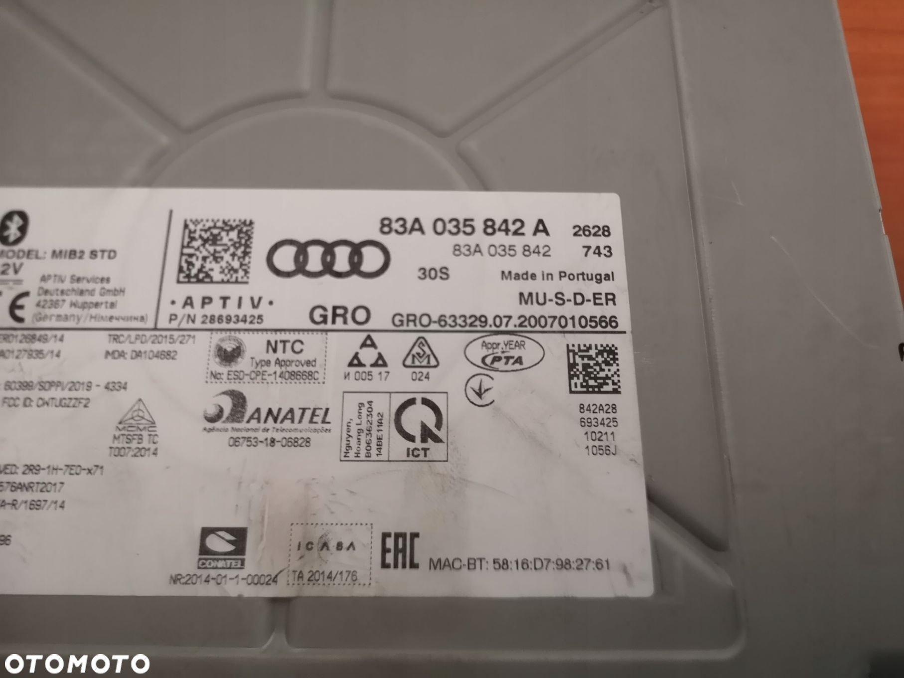 CZYTNIK KARTY SD MULTIMEDIA MIB2 STD AUDI A1 S1 - 7