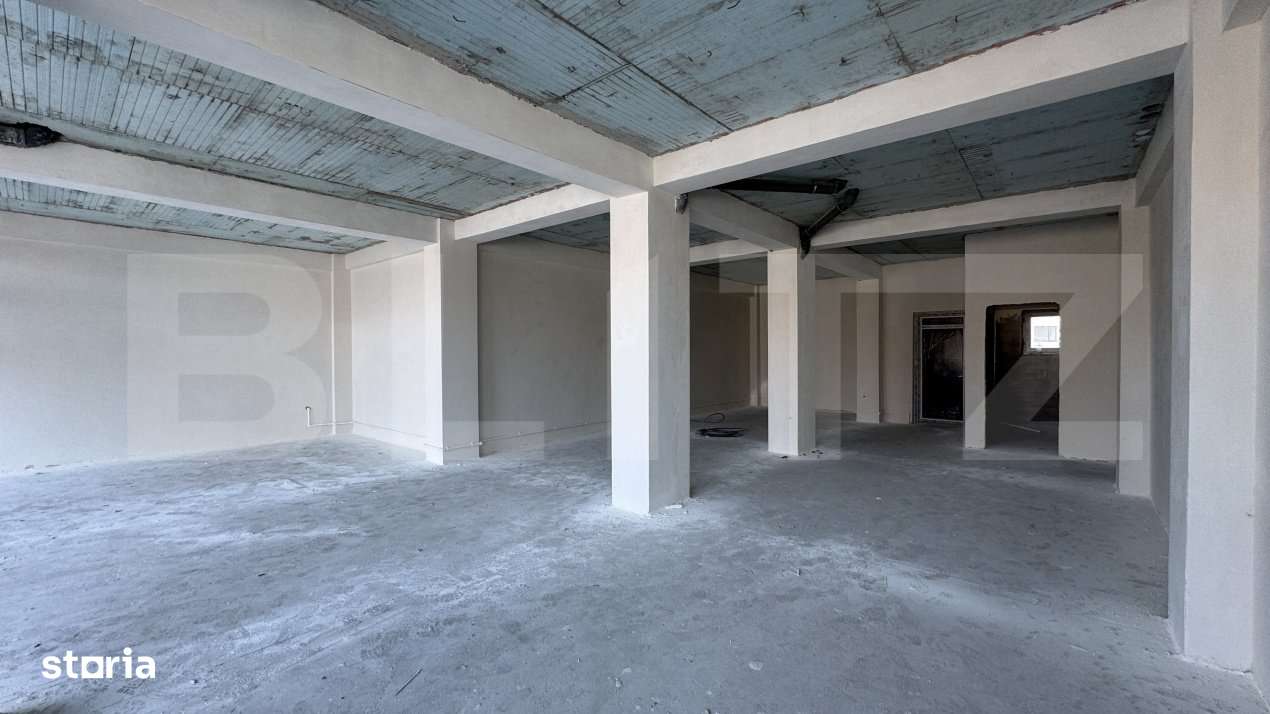 Spatiu comercial parter bloc nou, 109 mp open space, vitrina, terasa, - Imagine principală: 4/8