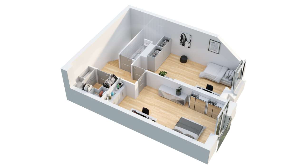 Nowoczesny, dwupoziomowy apartament 85,36 m² z garażem – ul. Książęca-18