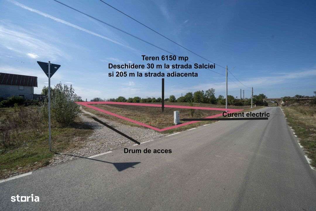 Teren 6000mp*Domnesti*Salciei-Haltei-Ciocarliei*Drum asfaltat cu utili - Imagine principală: 1/11