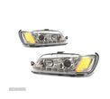 FARÓIS COM LUZ DIURNA LED PARA PEUGEOT 306 93-97 FUNDO CROMADO - 1