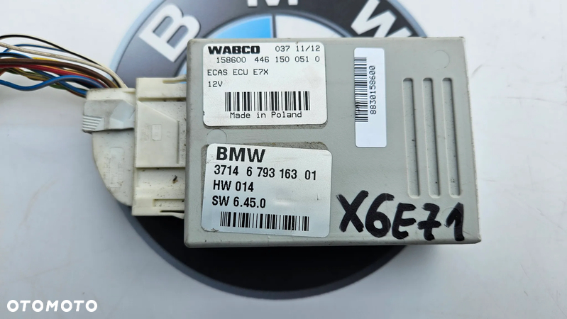 BMW X5 E70 X6 E71 Sterownik zawieszenia pneumatycznego sterownik NIVO Moduł zawieszenia 6793163 WABCO - 2