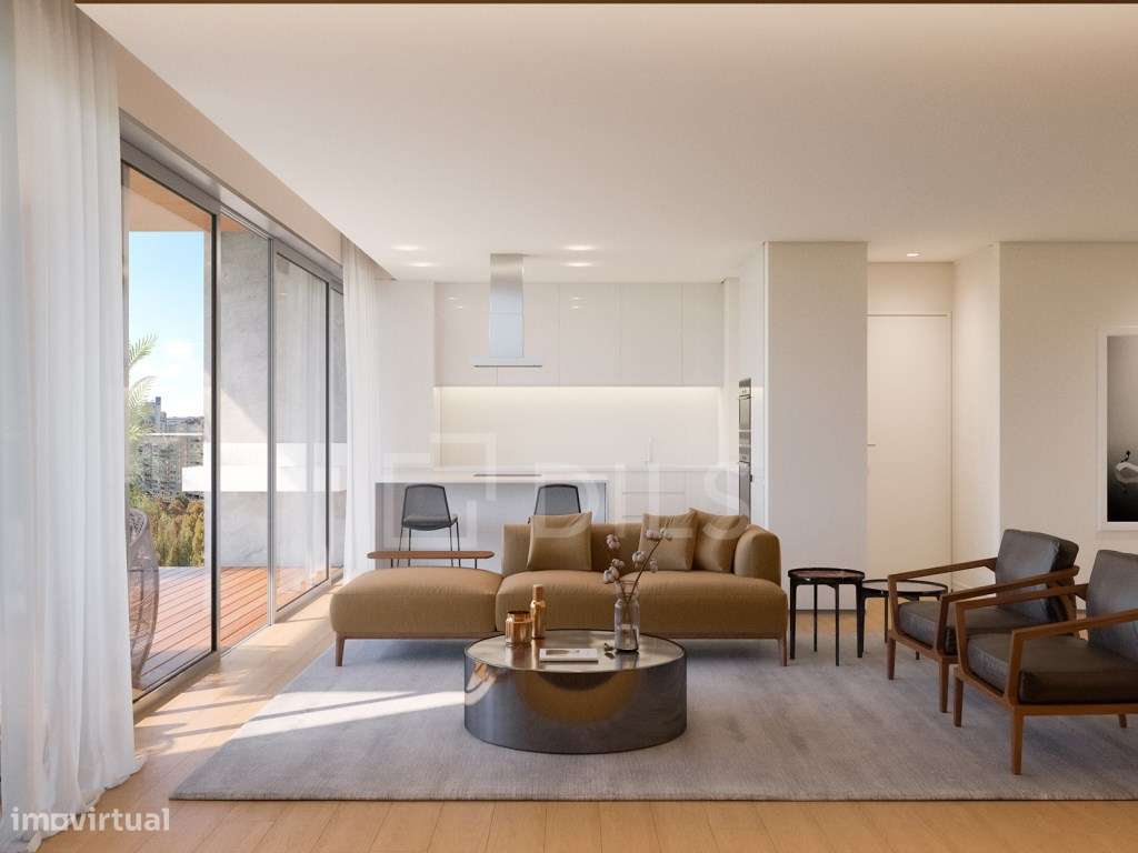 Apartamento T2 com terraço em condomínio privado em Miraflores - Grande imagem: 4/33