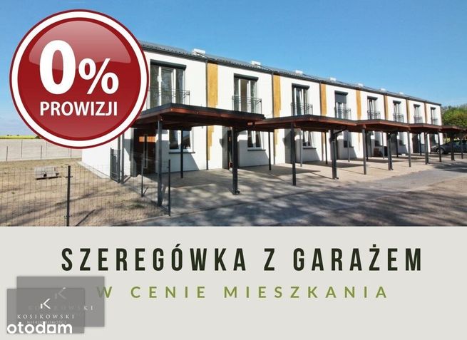 Nowoczesna szeregówka o pow. 68 m2 z garażem.