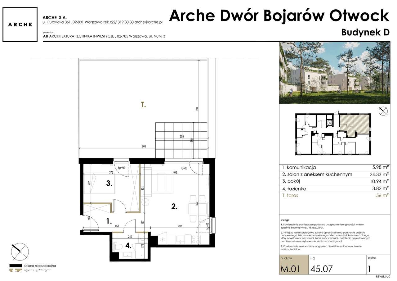 2-pokojowe mieszkanie 45m2 + taras Bezpośrednio - Pełny obrazek: 2/6