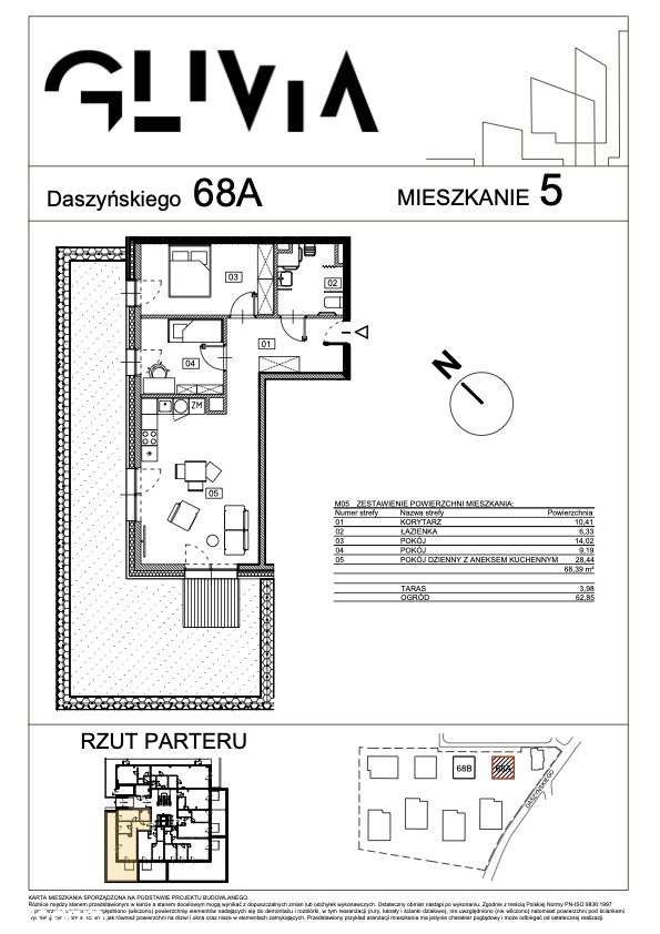 Mieszkanie A05 - duże trzy pokoje z ogródkiem - Pełny obrazek: 2/8