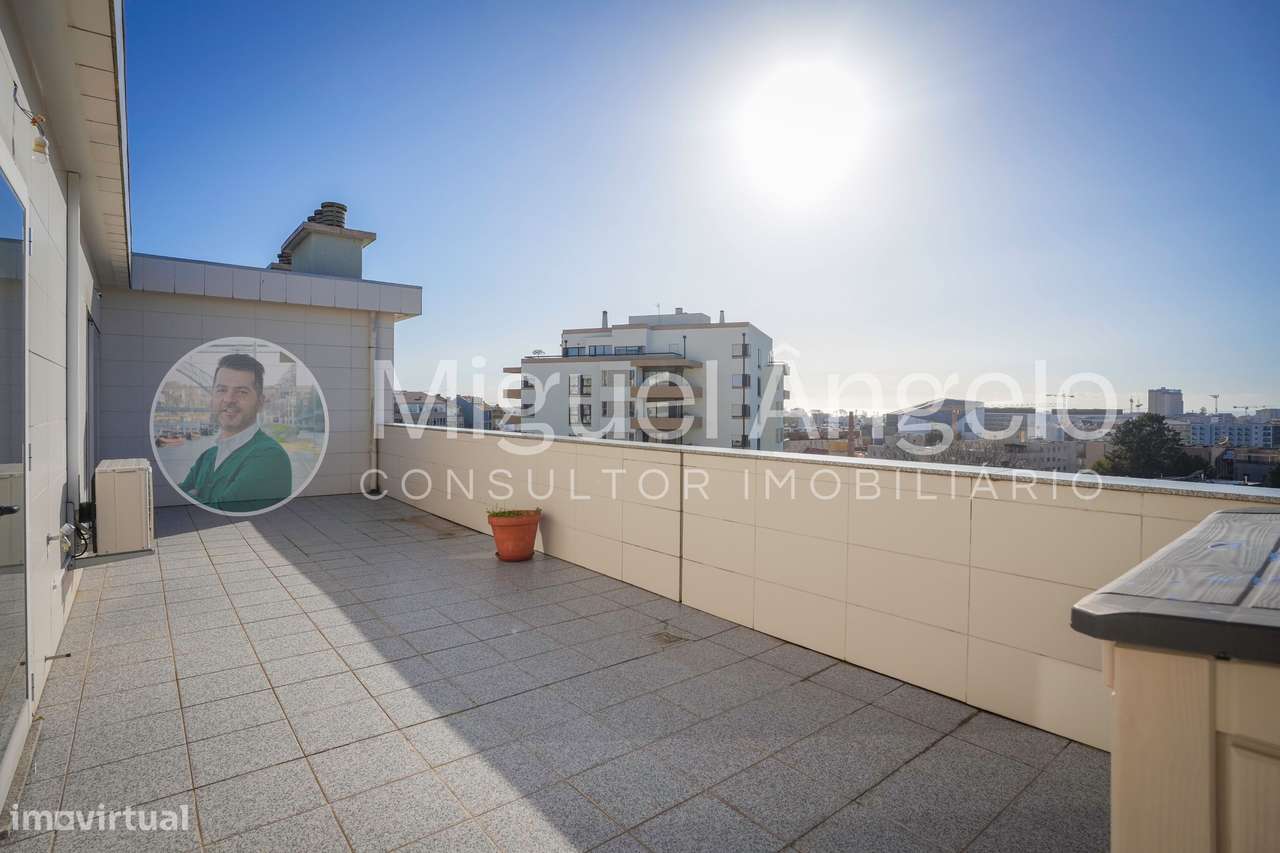 T1 no 5º piso recuado, terraço de 35m²,  vista deslumbrante para o mar - Grande imagem: 5/21