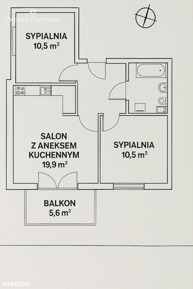 Narożne 3 pokoje z balkonem-15