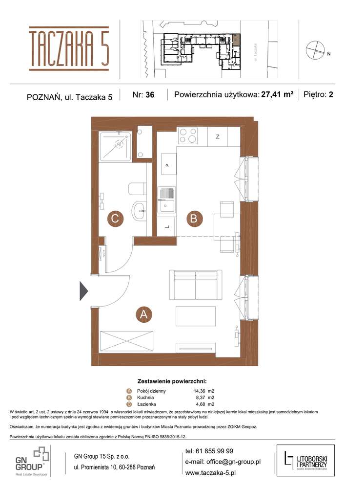 Taczaka 5 | apartament 1-pok. | B/2/09 Promocja - Pełny obrazek: 3/9