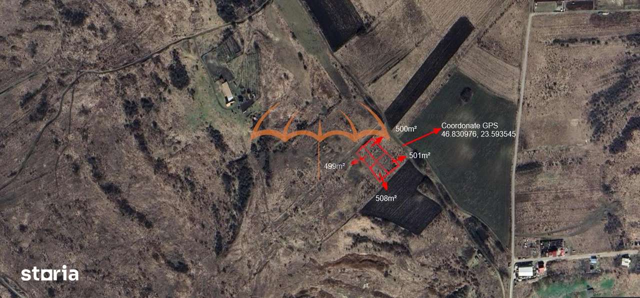 Teren de vanzare extravilan 500m²80€ m² Valea Chintaului - Imagine principală: 2/4