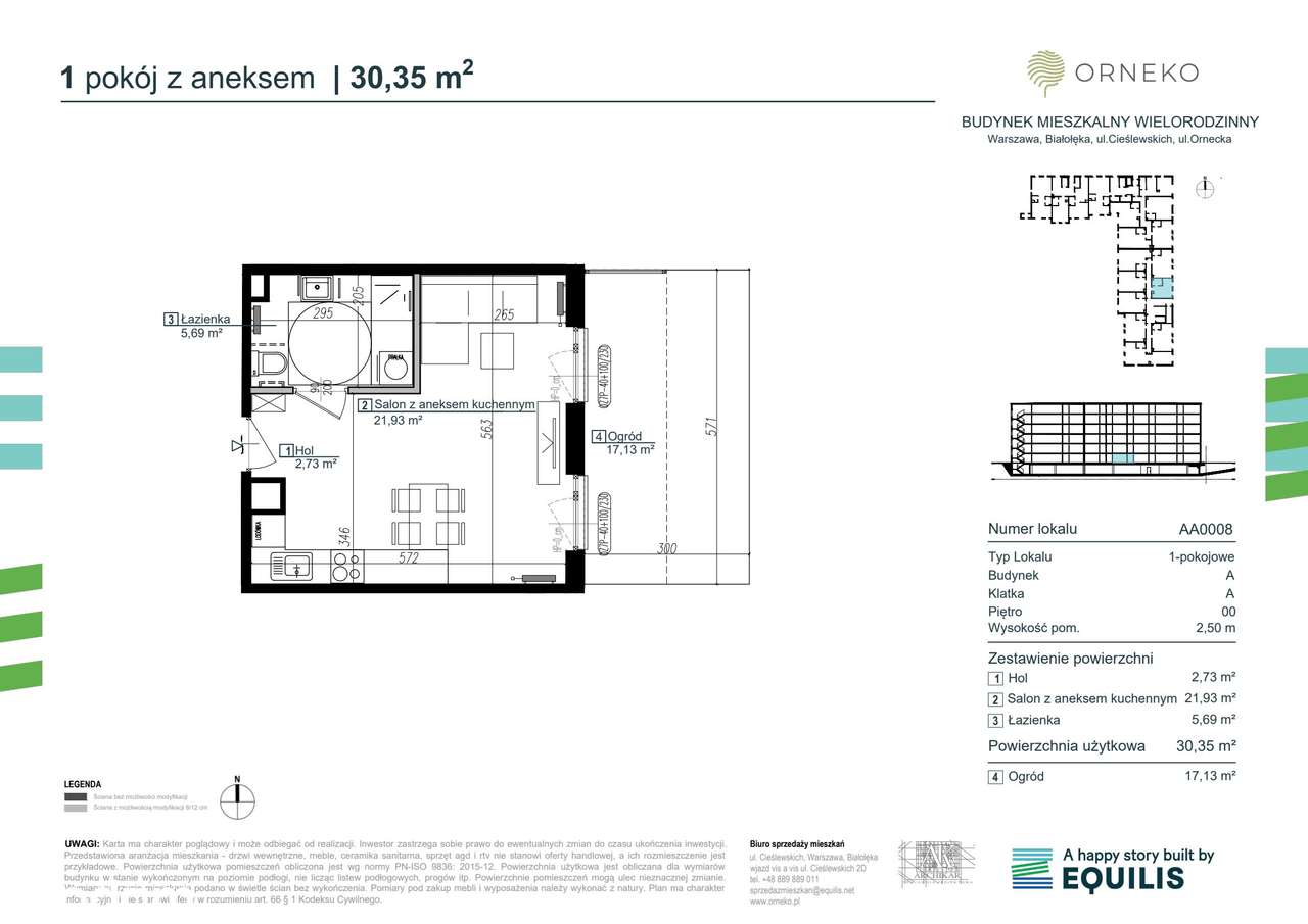 1-pokojowe mieszkanie 30m2 + ogródek - Pełny obrazek: 2/7