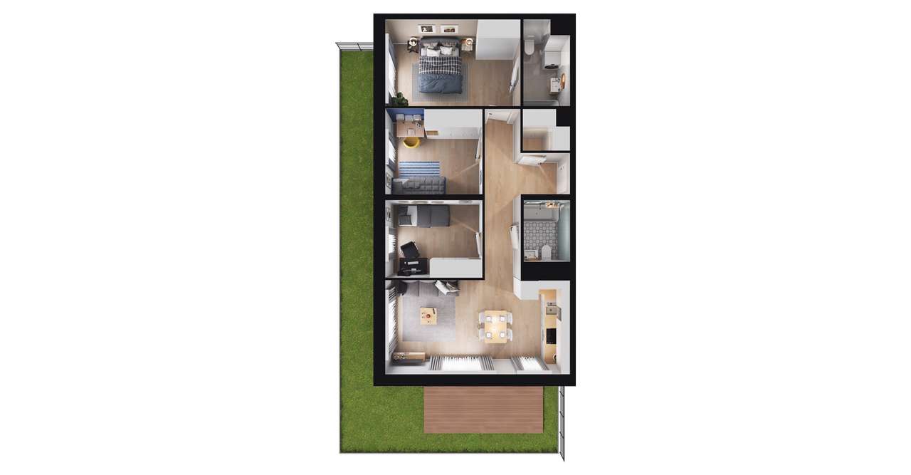 4-pokojowe mieszkanie 66m2 + ogródek Bez Prowizji - Pełny obrazek: 2/8