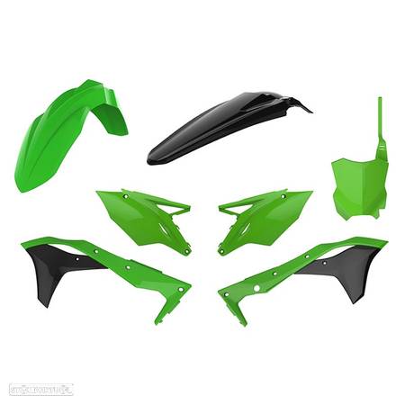 kit plasticos polisport verde / preto kawasaki kx 450f - 1