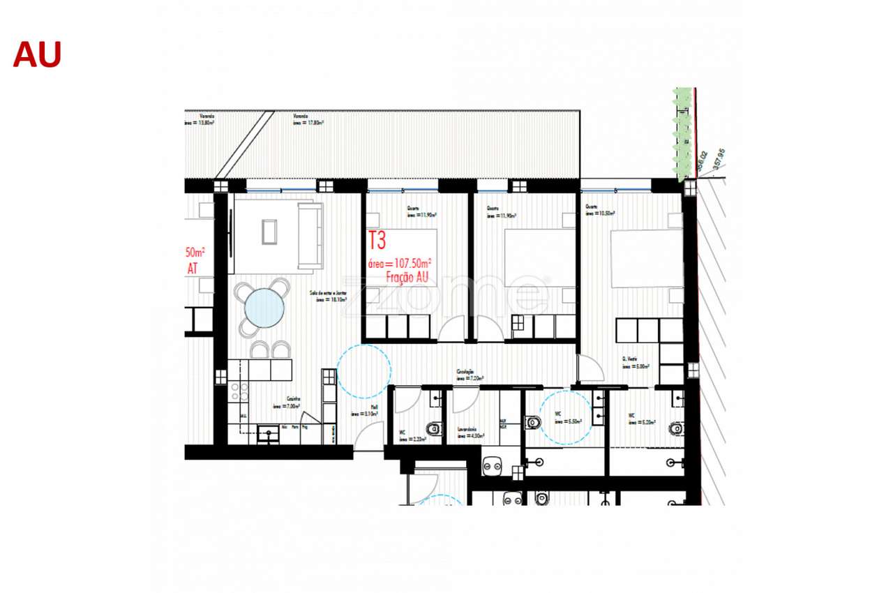 Apartamento T3 c/ Varanda, Freamunde, Paços de Ferreira (Fração AU) - Grande imagem: 3/16