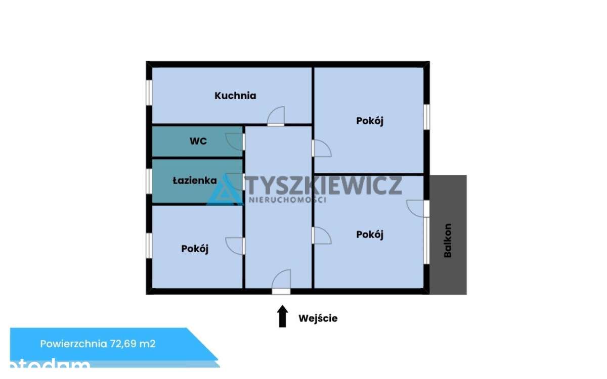 3 pok. z opcją na 4 | 72,69 m2 | zieleń za oknem - Pełny obrazek: 4/20