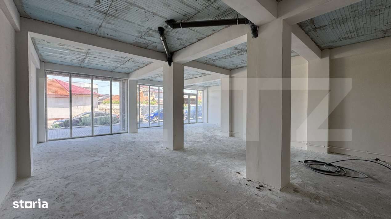 Spatiu comercial parter bloc nou, 109 mp open space, vitrina, terasa, - Imagine principală: 4/12