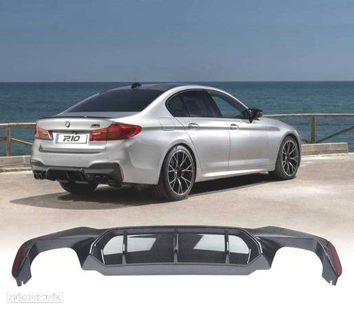 DIFUSOR TRASEIRO "LOOK M5" CARBONO PARA BMW G30-G31 2017+ VÁLIDO M DESEMPENHO E M-TECH - 1