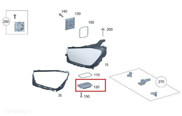 MERCEDES GLE GLC  SPRINTER 907 910 W247 W463 Przetwornica LED modul OE - 3