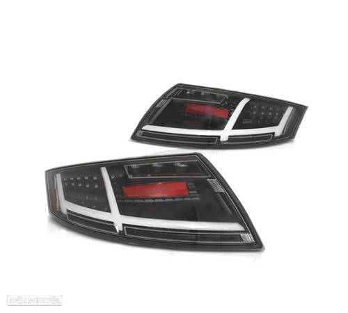 FAROLINS TRASEIROS LIGHTBAR LED PARA AUDI TT 06-13 FUNDO PRETO - 1