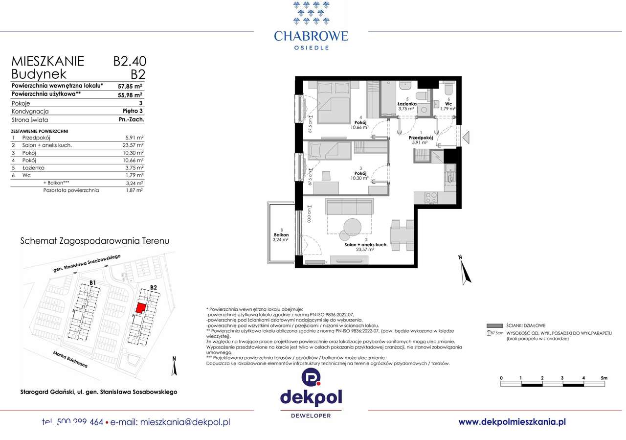 3-pokojowe mieszkanie 55m2 + balkon Bez Prowizji - Pełny obrazek: 2/7
