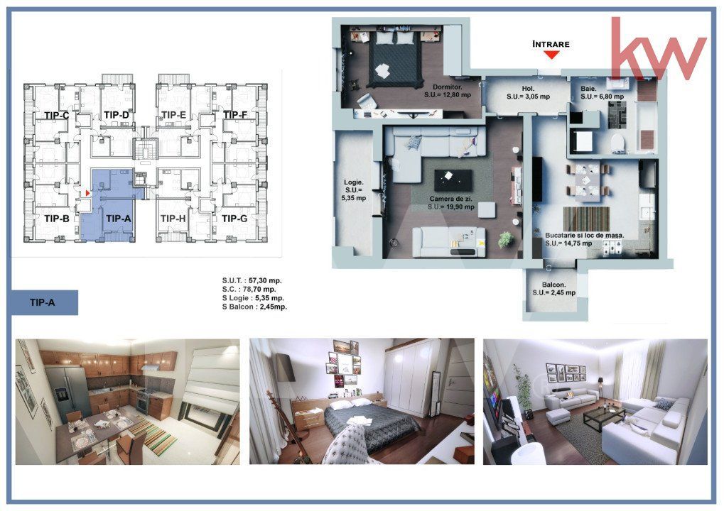 Apartament 2 camere - 2 balcoane - decomandat - Sibiu