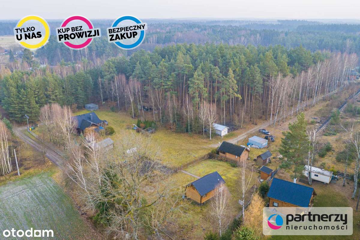 1,5 ha Bory Tucholskie! Dom całoroczny + 2 domki!-1