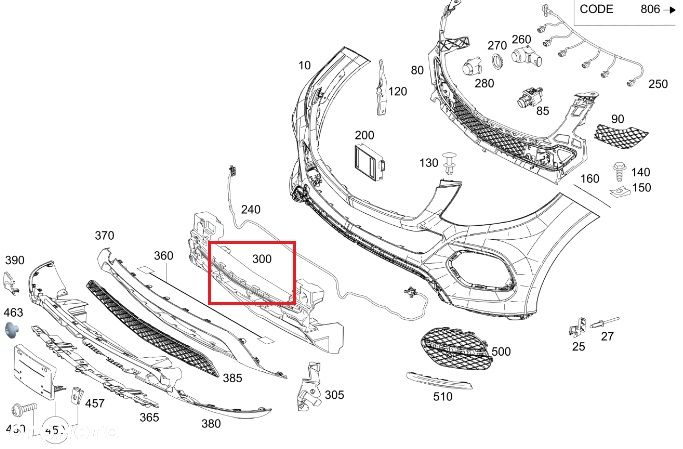 MERCEDES GLE C292 W166 Absorber pianka zderzaka przod OE - 2