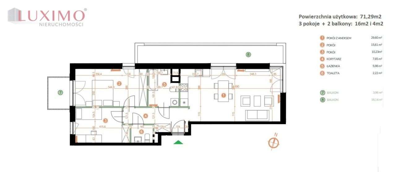 3 pokoje oddz. toaleta 2 balkony garaż_Zabłocie-2