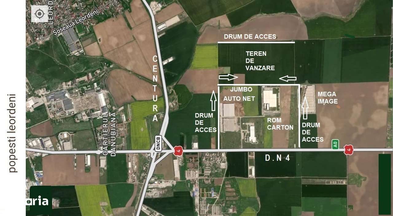 Teren de vanzare, 24.000 mp,deschidere  45 ml, DN4, Popesti Leordeni-1
