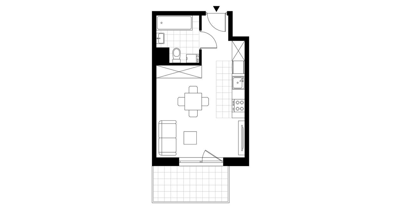 1-pokojowe mieszkanie 25m2 + balkon Bez Prowizji - Pełny obrazek: 3/8
