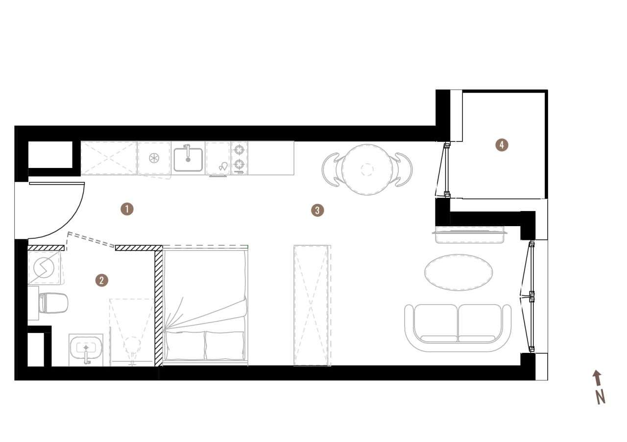 Kawalerka 30,9 m² z loggią - centrum Katowic-17