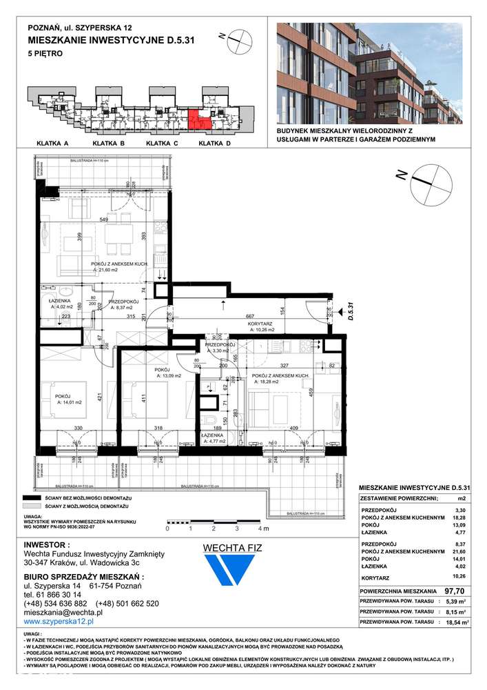 4-pokojowe mieszkanie 97m2 + 3 tarasy Bezpośrednio - Pełny obrazek: 2/7