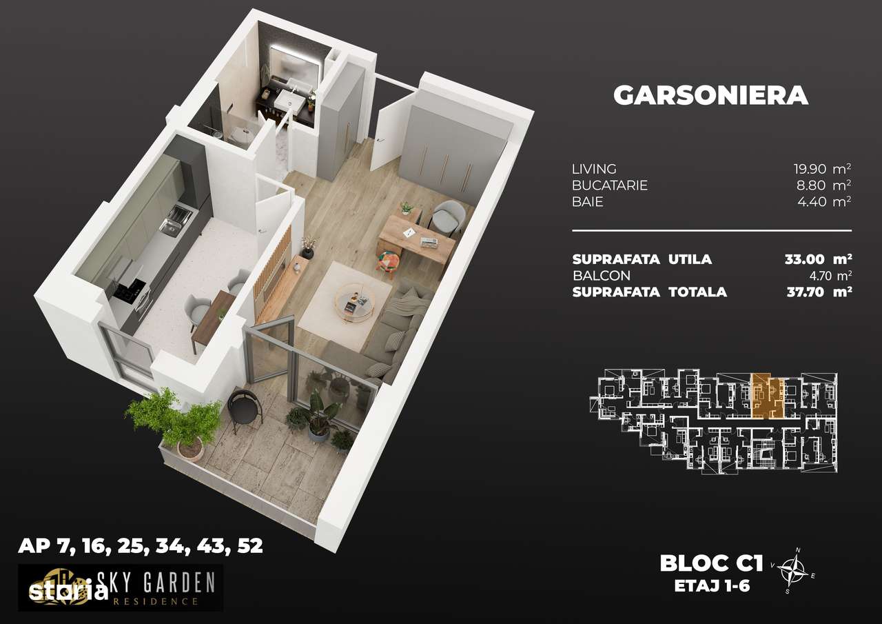 garsoniera dec 3min metrou Berceni - Imagine principală: 2/19