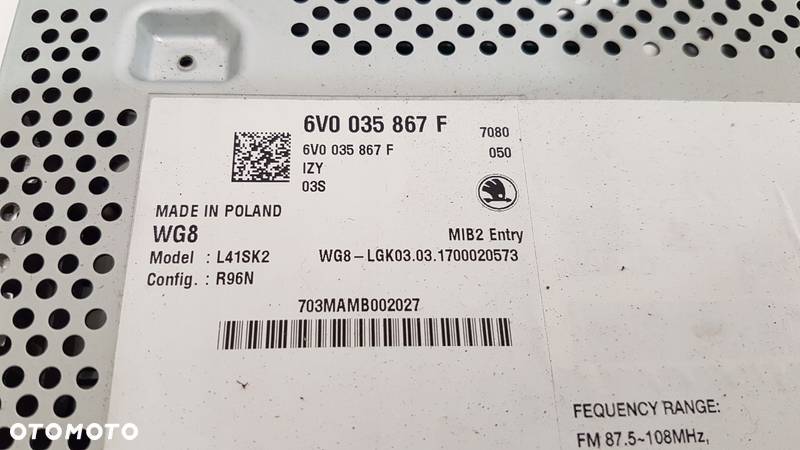 SKODA FABIA III 3 RADIO MIB2 ENTRY 6V0035867F - 7