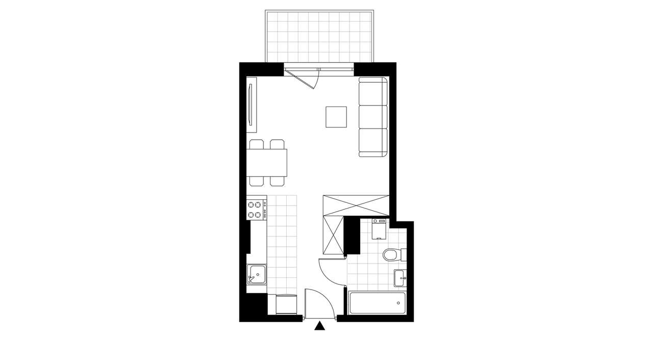 1-pokojowe mieszkanie 28m2 Bez Pośredników - Pełny obrazek: 3/8