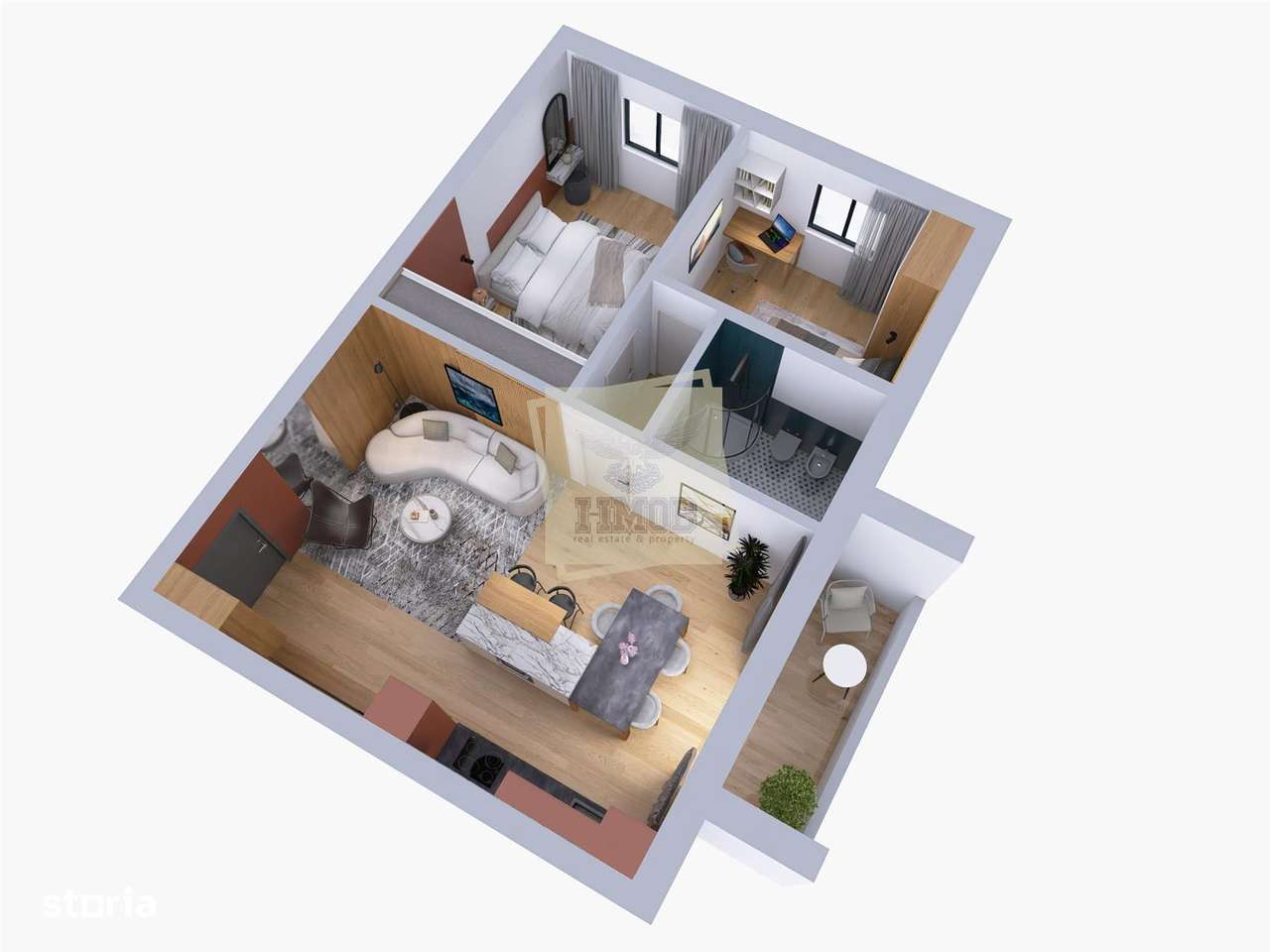 Apartament 3 camere etajul 1 in bloc cu lift si parcare in Gusterita-5