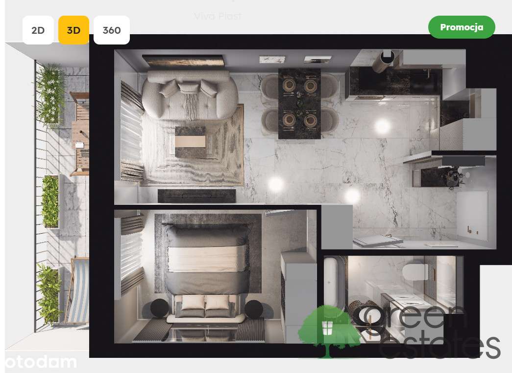 ⭐2 pokoje + balkon 8 m² •0% •Gotowe• Mistrzejowice - Pełny obrazek: 2/7