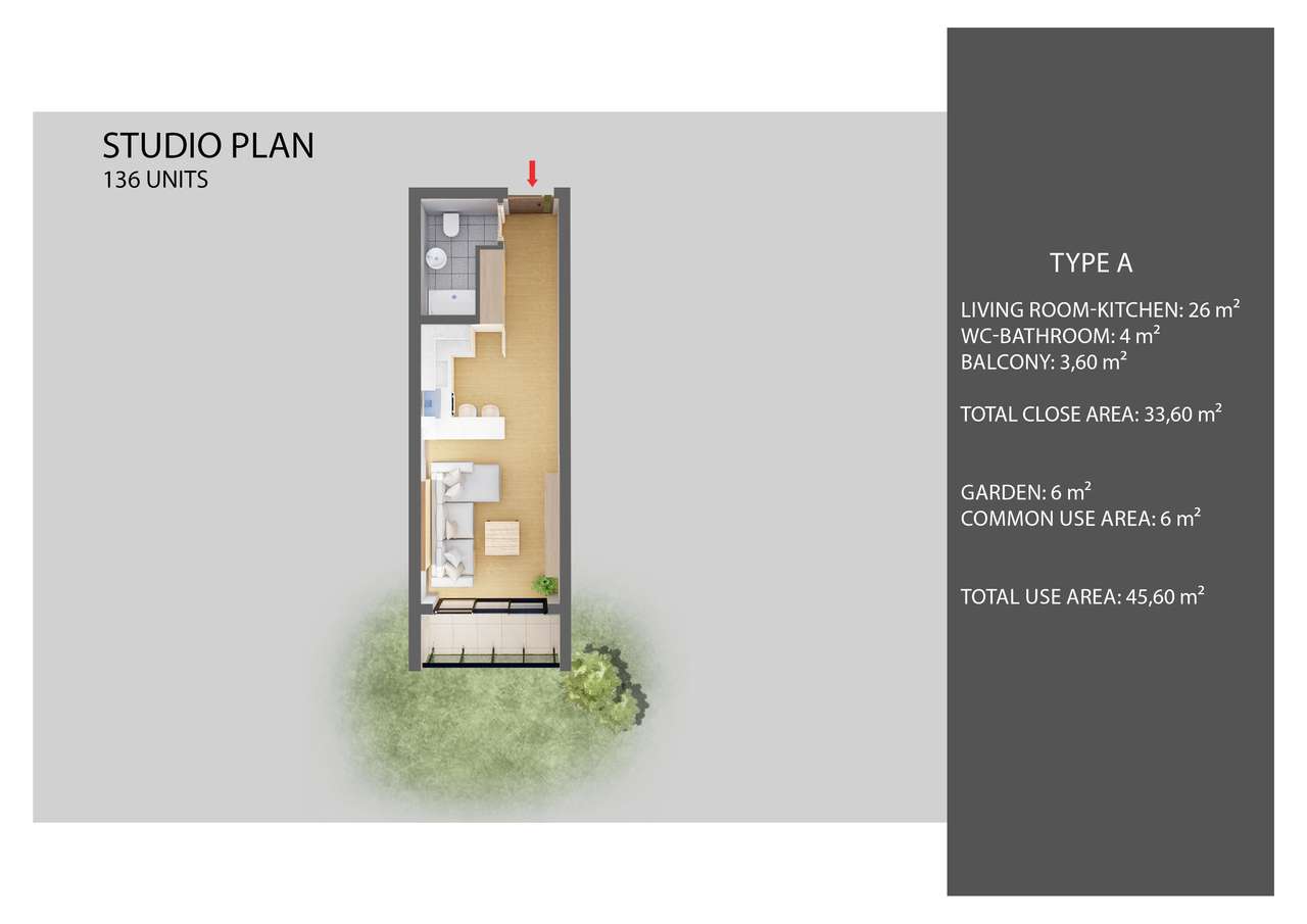 Cypr Apartament 46m2 z tarasem i prywatnym wyjściem-9