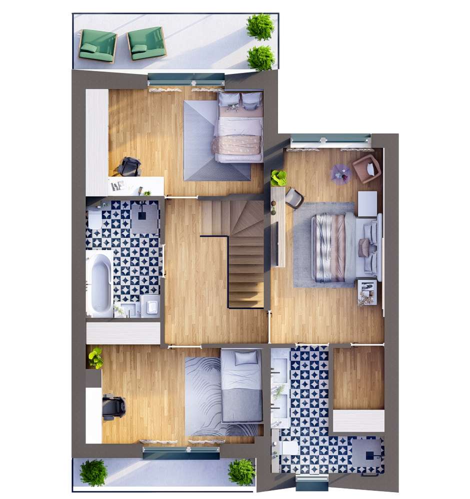 Nowoczesny dom szeregowy 114m² 8A | Garaż, ogród i taras | Lipiec 2026 - Pełny obrazek: 5/12