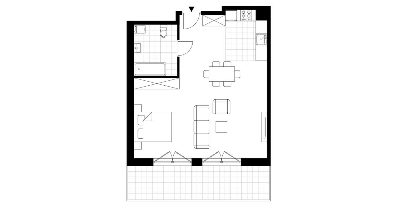 2-pokojowe mieszkanie 55m2 + balkon - Pełny obrazek: 3/8