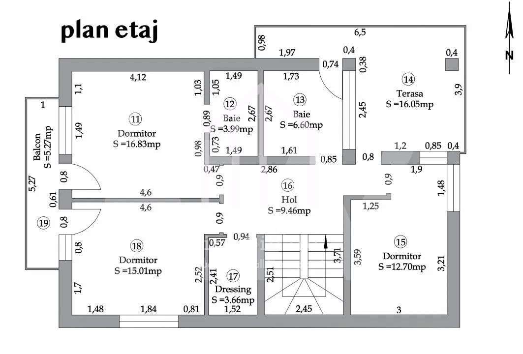 Casa individuala cu 5 camere, 150mp utili+2 terase, 434mp teren-15