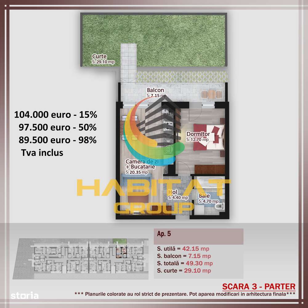 Pallady-Parcul Teilor-2 camere cu gradina in bloc nou - Imagine principală: 4/11