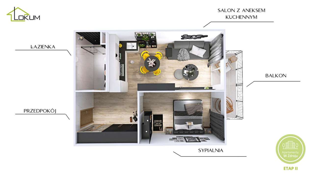 Apartament inwestycyjny 42,58 m2 | wykończenie pod klucz | Busko-Zdrój (lokal D24)