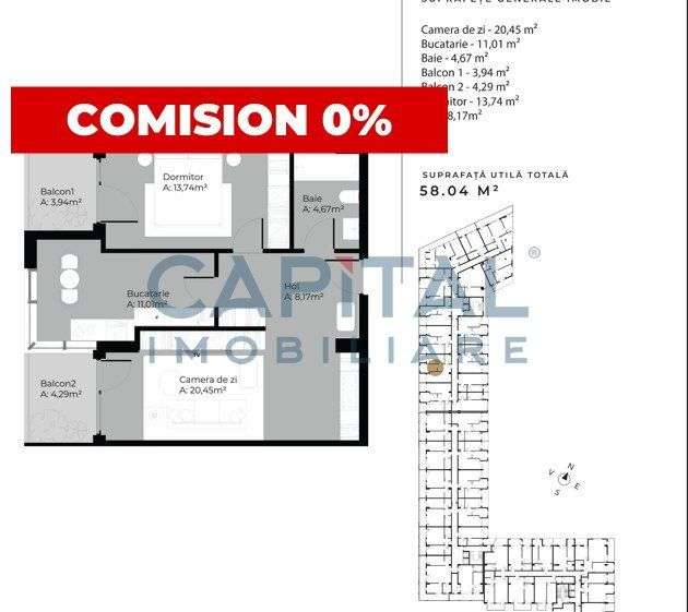 Apartament cu 2 camere in cartierul Sopor - Imagine principală: 2/2