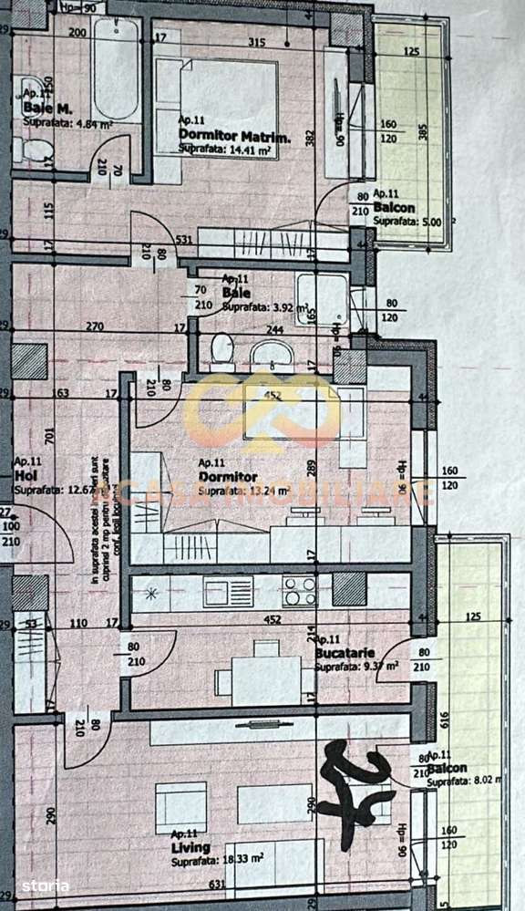NOU  PLATOU GALATA  APARTAMEN 3 CAMERE DEC 2 BAI 85 MP TVA INCLUS - Imagine principală: 4/13