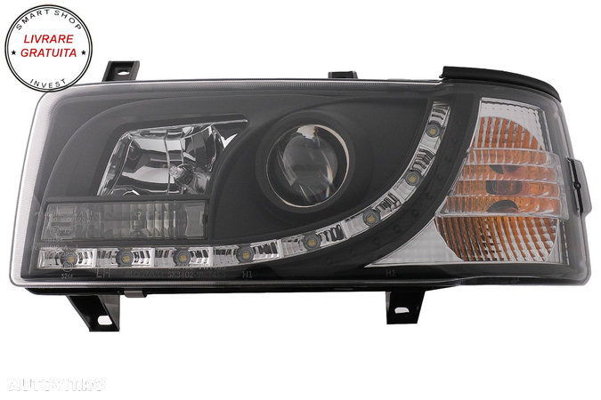 Faruri LED DRL VW Transporter T4 (1990-2003) Negru- livrare gratuita - 12