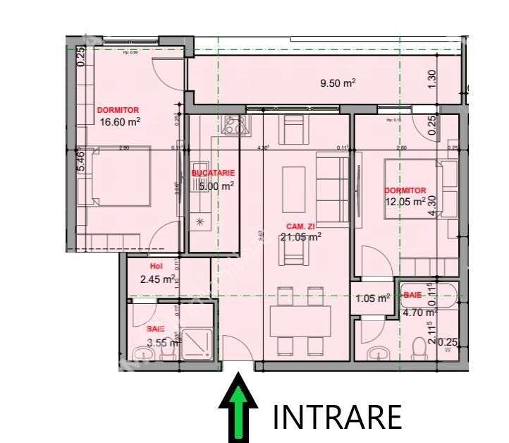 Apartament la cheie de 3 camere cu 2 bai etaj 1 zona Veterani - Imagine principală: 5/9